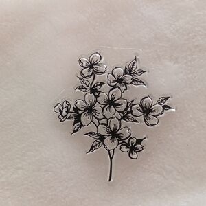 Floral Black and White Design Stamp